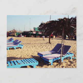 ビーチチェアオンキャンドリムビーチインGoaインド ポストカード