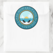 ビーチチェアサンセットロゴ ラウンドシール (バッグ)