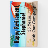 ビーチチェアシーンカスタムリタイアメントパーティーバナー 横断幕 (縦)