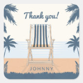 ビーチチェアトロピカル感謝していユー スクエアシール (正面)