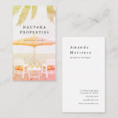 ビーチチェアピンクバケーションレンタル名刺 名刺 (正面/裏面)