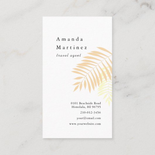 ビーチチェアピンクバケーションレンタル名刺 名刺 (裏面)