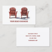 ビーチチェアブラウン白素朴 名刺 (正面/裏面)