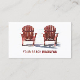 ビーチチェアブラウン白素朴 名刺