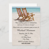 ビーチチェアリタイアメントパーティの招待状 招待状 (正面/裏面)