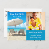 ビーチチェア写真の保存カード 案内ポストカード (正面/裏面)