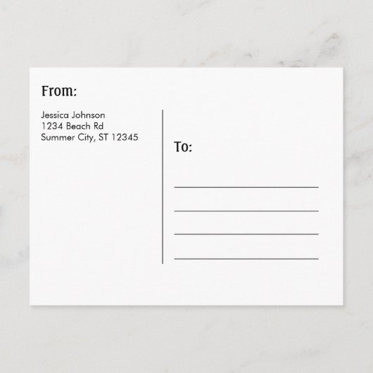 ビーチチェア写真の保存カード 案内ポストカード (裏面)