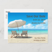 ビーチチェア日付カードを保存 案内ポストカード (正面/裏面)