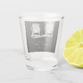 ビーチチェア白黒モダン結婚ズ ショットグラス (裏面)