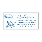 ビーチチェア&アンブレラスクリプト名差出人住所 セルフインキングスタンプ (デザイン)