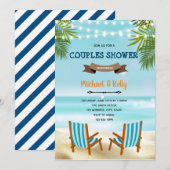 ビーチチェア カップルシャワー 招待状 (正面/裏面)