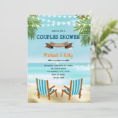 ビーチチェア カップル シャワー招待状 招待状 (スタンド正面)