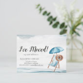 ビーチチェア、パラソル新住所発表 案内ポストカード (スタンド正面)