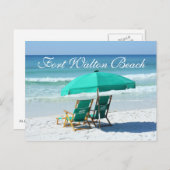 ビーチチェア - フロリダ州フォートウォルトンビーチ ポストカード (正面/裏面)