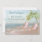 ビーチチェア 引退パーティー 招待状 (裏面)