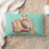 ビーチチーコンチシェル&シーガラスグリーン ランバークッション (ブランケット)