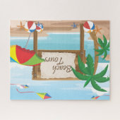 ビーチツアー、凧、傘とヤシ ジグソーパズル (横)