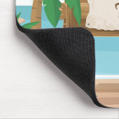 ビーチツアー、凧、傘とヤシ マウスパッド (コーナー)