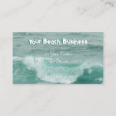 ビーチティール(緑がかった色)白航海の海波 名刺 (裏面)