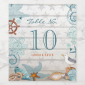 ビーチテーブル番号 |ワインカスタムラベル ワインラベル (シングルラベル)