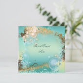 ビーチテーマのウェディング - エレガントなパーティー 招待状 (スタンド正面)