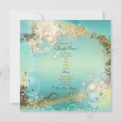 ビーチテーマのウェディング - エレガントなパーティー 招待状 (裏面)