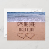 ビーチテーマの保存日付 案内ポストカード (正面/裏面)