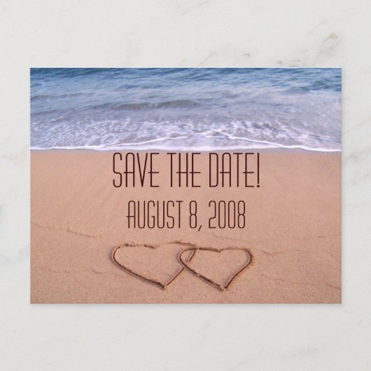 ビーチテーマの保存日付 案内ポストカード (正面)
