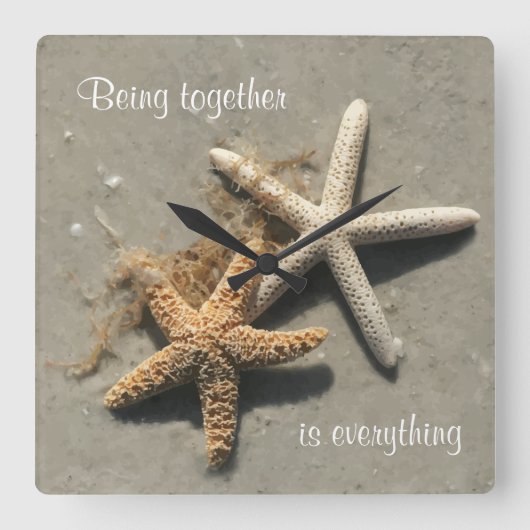 ビーチテーマの壁時計 スクエア壁時計 (正面)