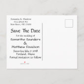 ビーチテーマの結婚式の日付を保存 案内ポストカード (裏面)