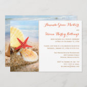 ビーチテーマの結婚式後レセプションのみの招待状 招待状 (正面/裏面)