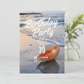 ビーチテーマの誕生日パーティー招待状 (スタンド正面)