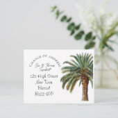 ビーチテーマアドレスの変更Palm Tree 案内ポストカード (スタンド正面)