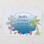 ビーチテーマカスタム 招待状 (正面/裏面)