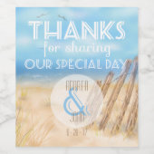 ビーチテーマサンキュー結婚のワインラベル ワインラベル (シングルラベル)