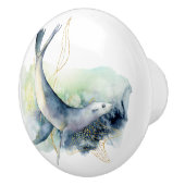 ビーチテーマシーオッター水カラーアートセラミックノブ セラミックノブ (右)