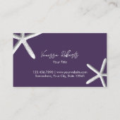ビーチテーマシーシェルエレガント深いパープル 名刺 (裏面)