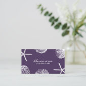ビーチテーマシーシェルエレガント深いパープル 名刺 (スタンド正面)