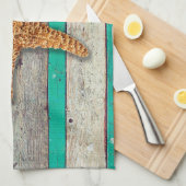 ビーチテーマスタッ結婚フィズ素朴ス キッチンタオル (四つ折り)