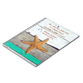 ビーチテーマスタッ結婚フィズ素朴ス ノートブック (左側)