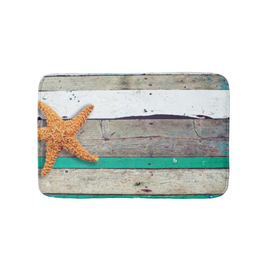 ビーチテーマスタッ結婚フィズ素朴ス バスマット (正面)