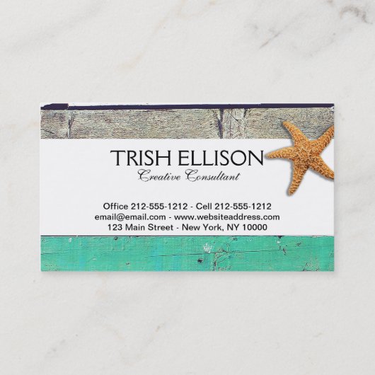 ビーチテーマスタッ結婚フィズ素朴ス 名刺 (裏面)