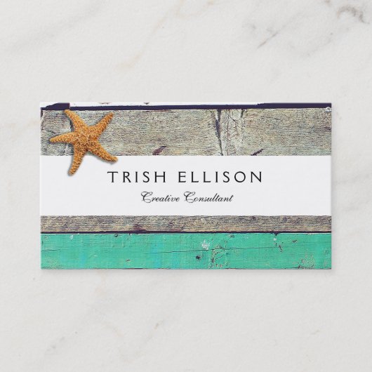 ビーチテーマスタッ結婚フィズ素朴ス 名刺 (正面)