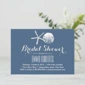 ビーチテーマスターフィッシュ&サンドドルブライダルシャワー 招待状 (スタンド正面)