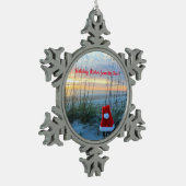 ビーチテーマスノーフレーク額縁オーナメント スノーフレークピューターオーナメント (左)