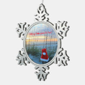 ビーチテーマスノーフレーク額縁オーナメント スノーフレークピューターオーナメント (右)