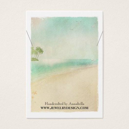 ビーチテーマネックレスホルダーカスタムジュエリーカード (正面)