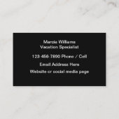 ビーチテーマバケーションスペシャリスト 名刺 (裏面)