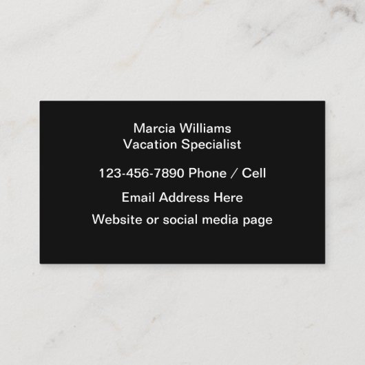 ビーチテーマバケーションスペシャリスト 名刺 (裏面)