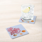 ビーチテーマパーティーのコースター スクエアペーパーコースター (インサイチュ)